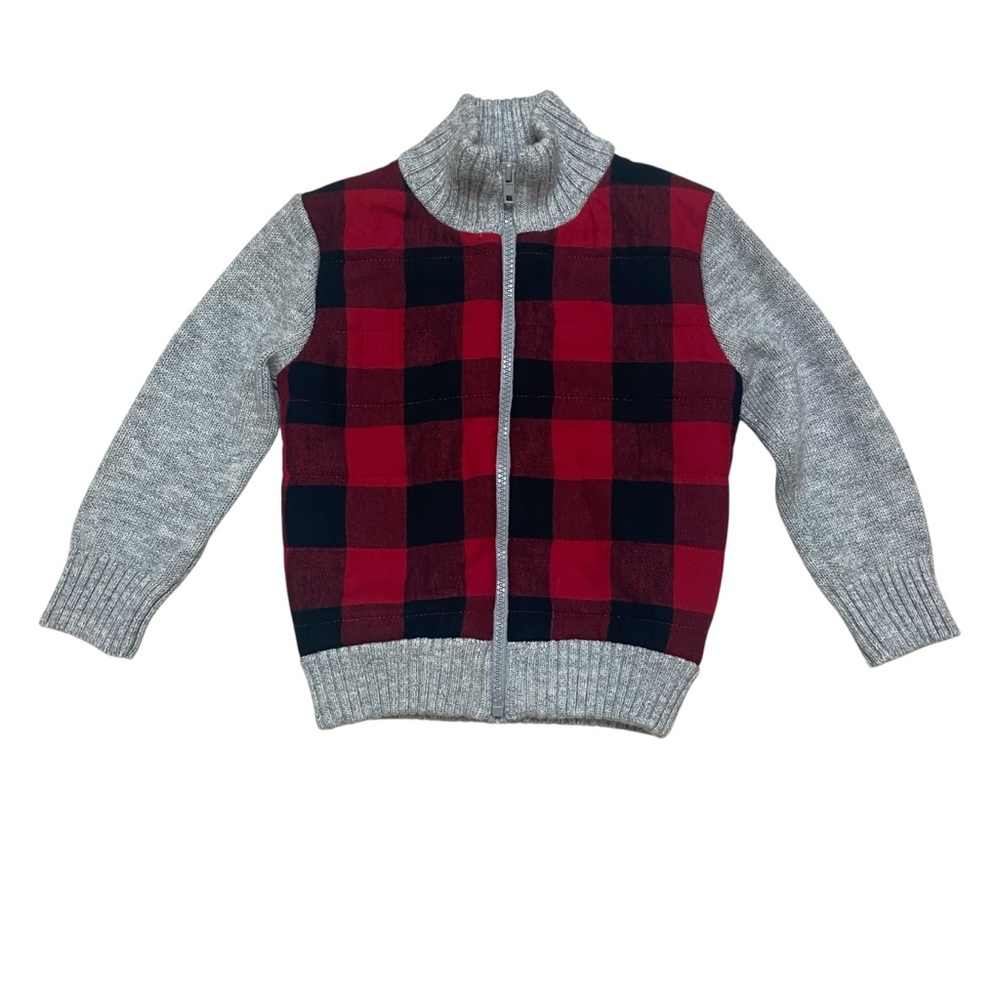 Cat & Jack Boys 3T Buffalo Plaid Jacket Red